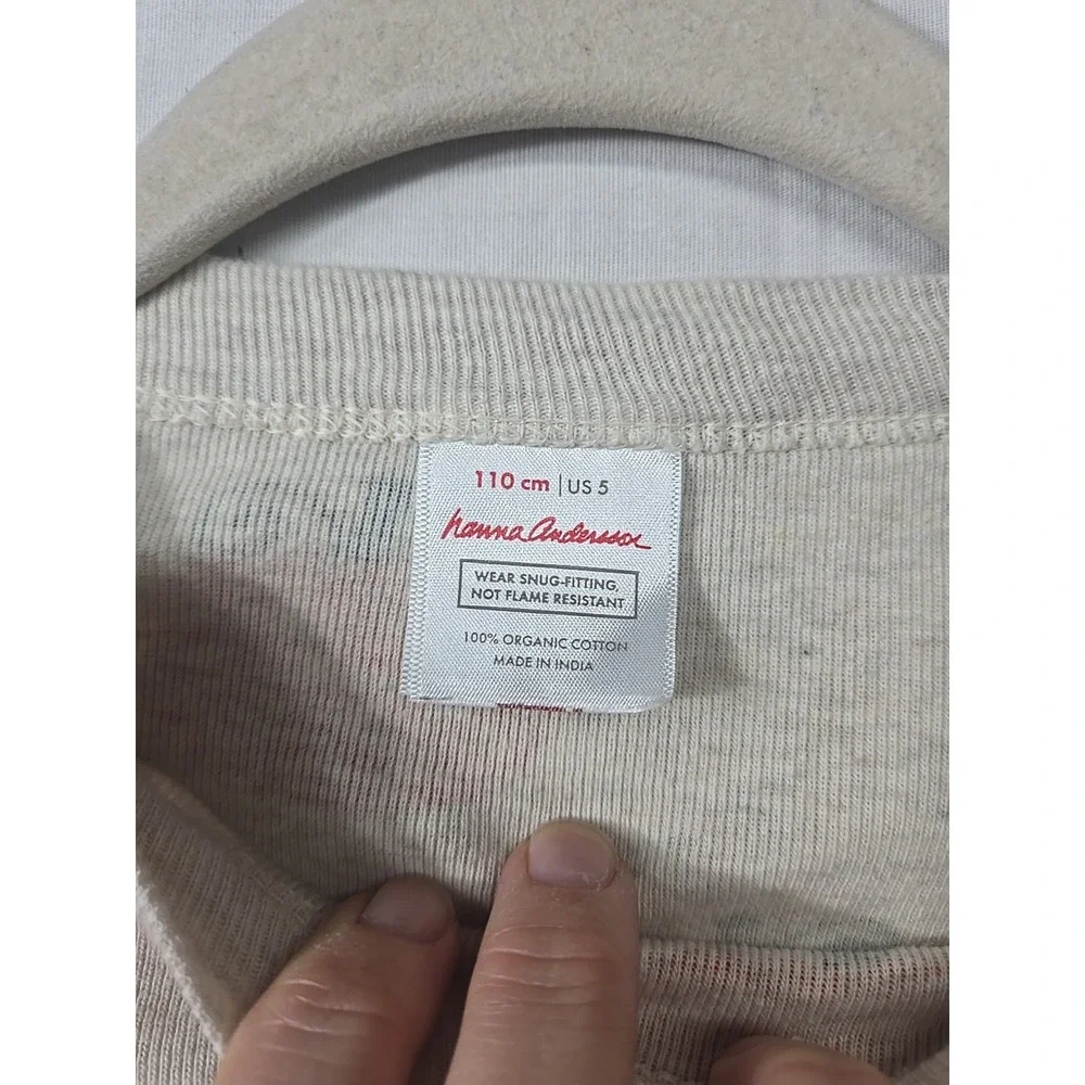 Hanna Andersson Organic Cotton Fall Pumpkin Long Sleep‎ PJ Top Girl's Size 5